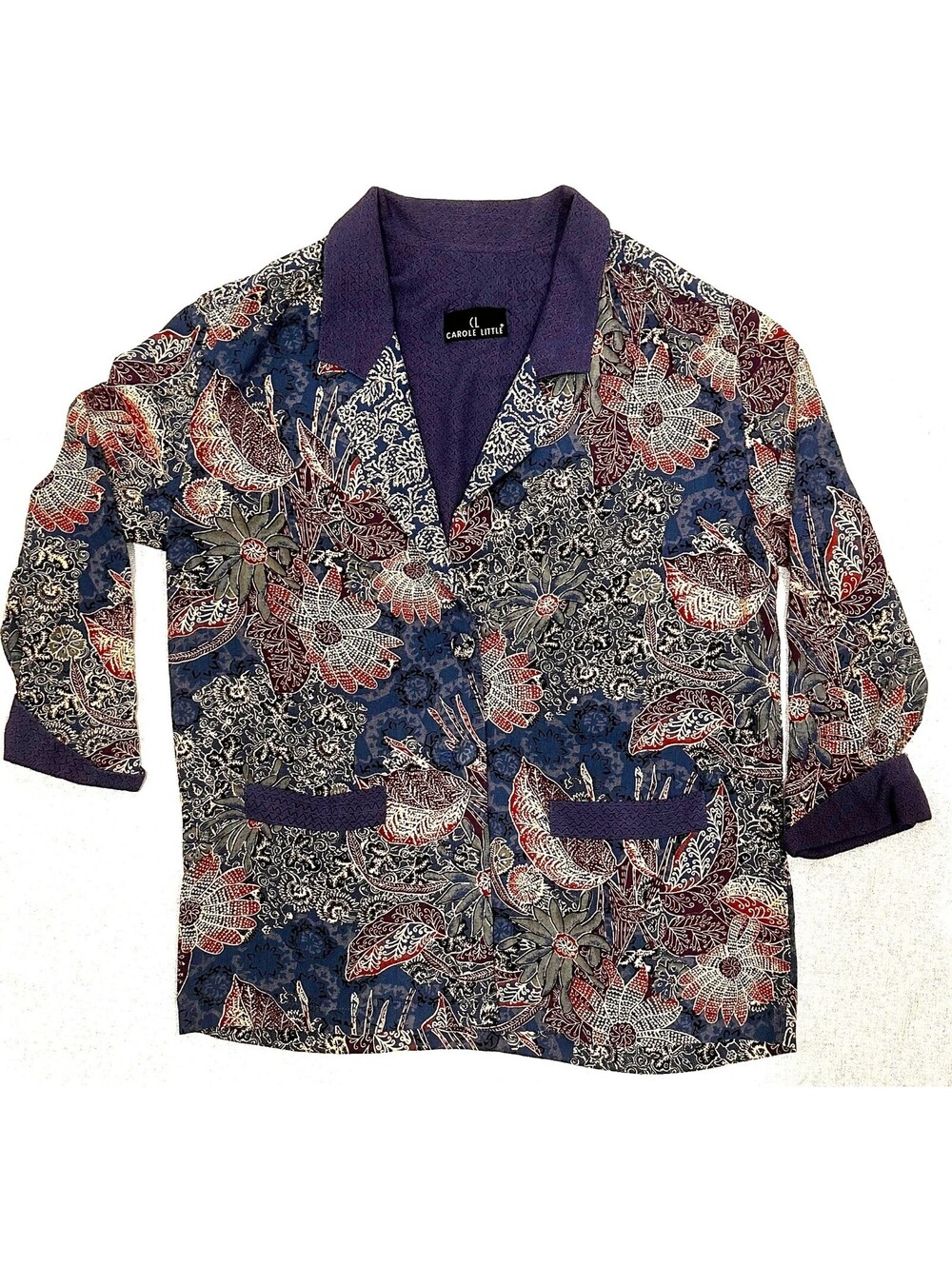 Vintage Carole Little Floral Patterned Blazer Jacket